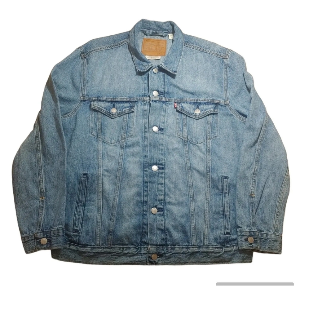 Levi's Trucker Jean Jacket Adult Sz XL Biker Streetwear Blue Denim Vintage USA